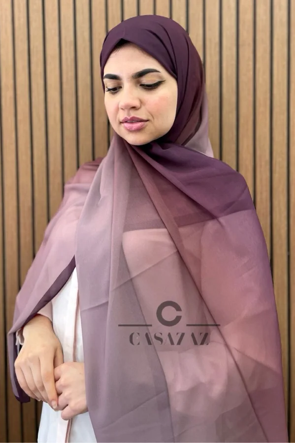 Châle Crêpe Dégradé Mauve | CasaZaz