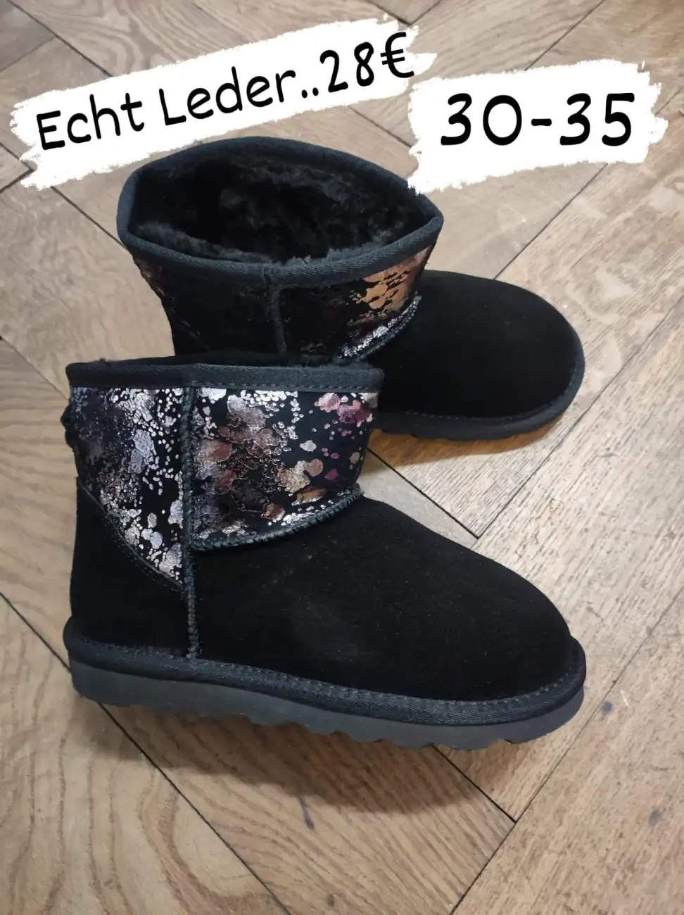 Boots schwarz Leder Kind Größe 35 | Lieblings Schuhe 
