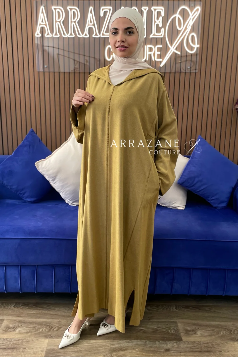 Djellaba Cachemire Moutarde  | CasaZaz