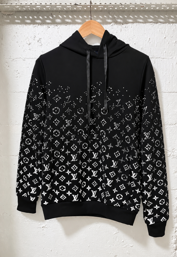 Louis Vuitton Monogram Gradient Pattern Hoodie Black | 