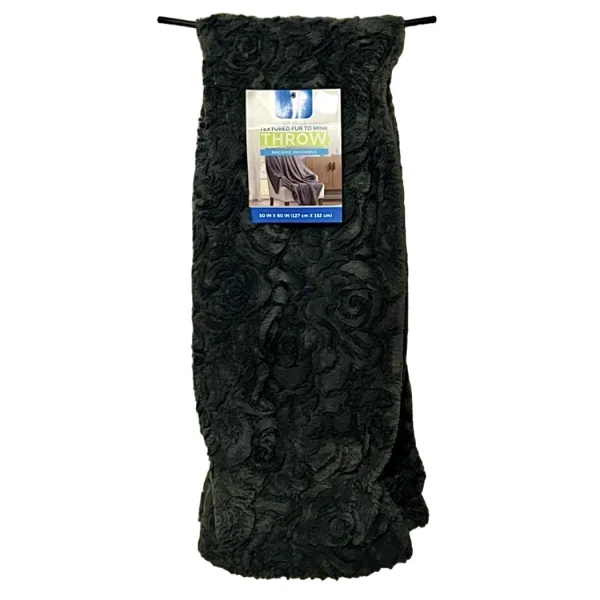 Linteriors Of Design Reversible Textured Fur To Mink - (Throw) 50 In BY 60 In | Home & Kitchen Delights