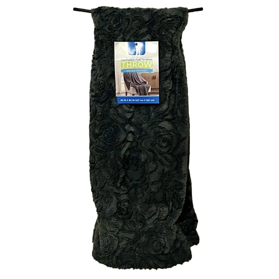 Linteriors Of Design Reversible Textured Fur To Mink - (Throw) 50 In BY 60 In | Home & Kitchen Delights
