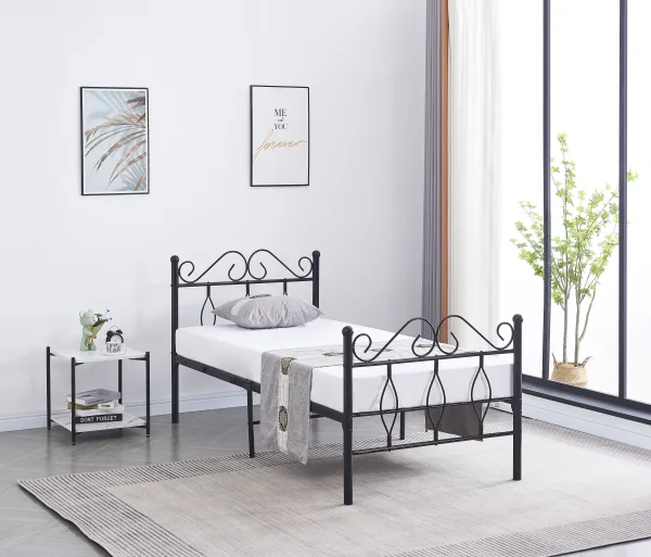 Lit en metal noir 1 place /Ref:5 | MULTI-AFFAIRES