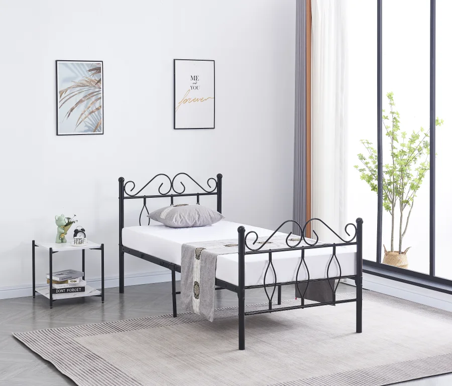 Lit en metal noir 1 place /Ref:5 | MULTI-AFFAIRES
