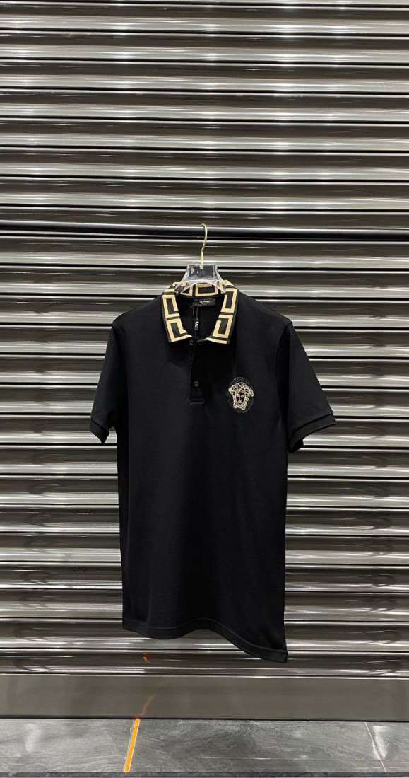 Versace Polo Shirt Medusa Black | MASSIMOLUXURYOUTLET