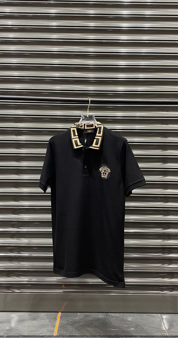 Versace Polo Shirt Medusa Black | MASSIMOLUXURYOUTLET
