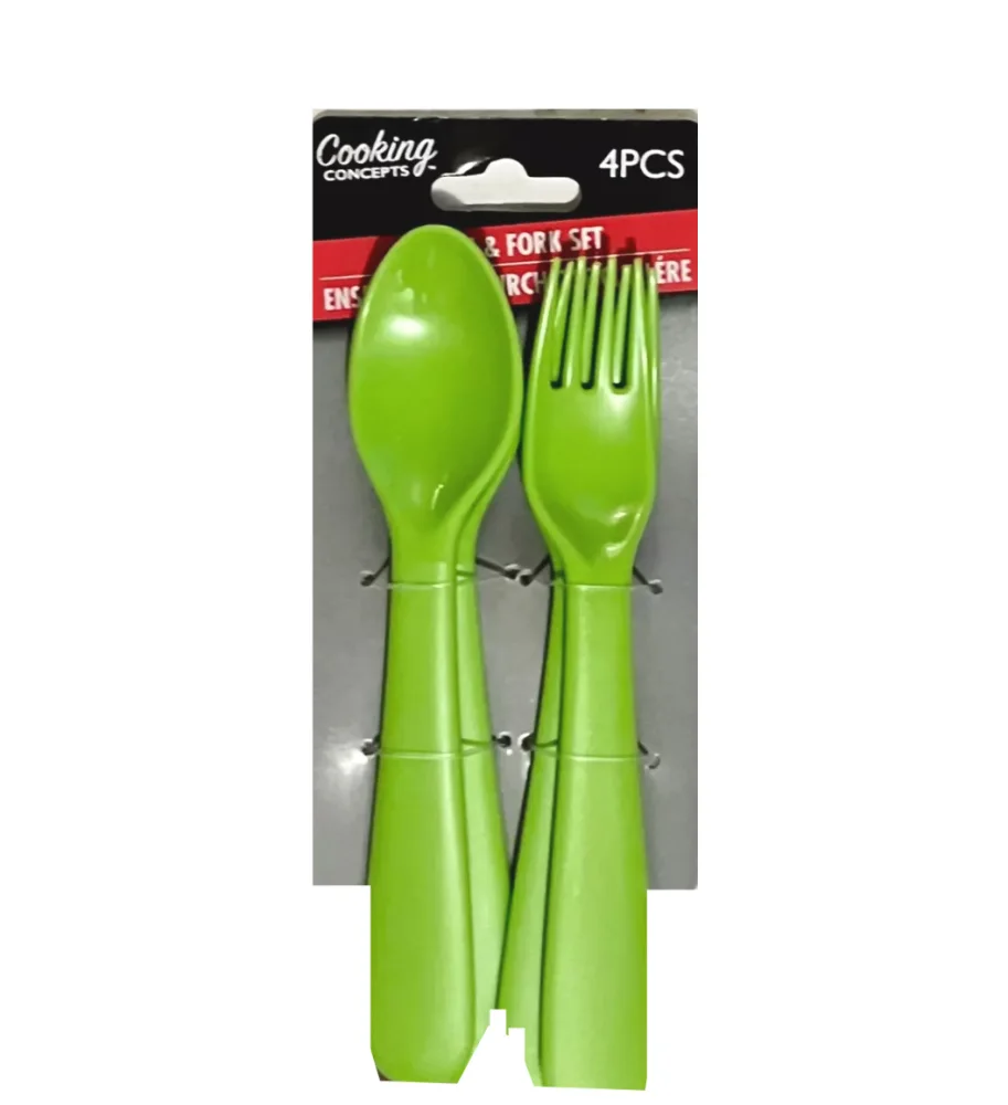Cooking Concepts New Silicone 4 pcs Spoon & Fork -(green) | Home & Kitchen Delights