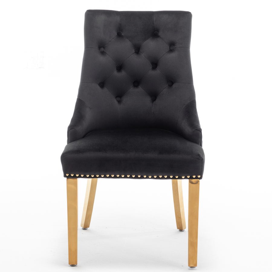 Chaise lion Matelasse Gold Noir /Ref:5 | MULTI-AFFAIRES