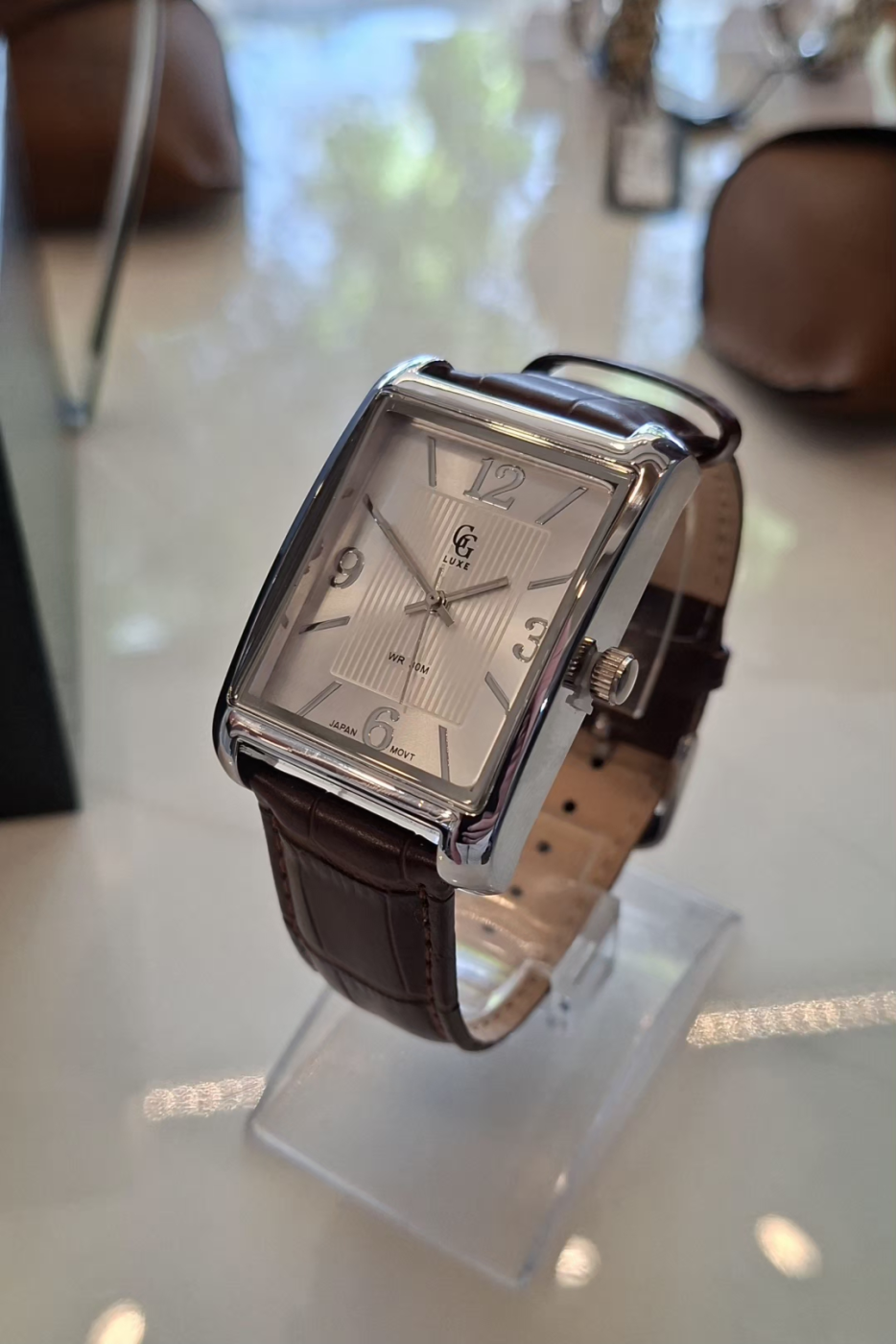 Relógio GGLux Classic Leather Brown & Silver Cod 8888 | definne