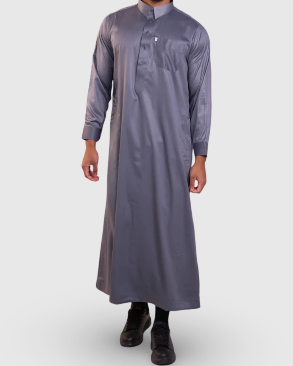 QATARI LUXE – QAMIS QATARI HAUT DE GAMME GRIS | AMCOSMETIK