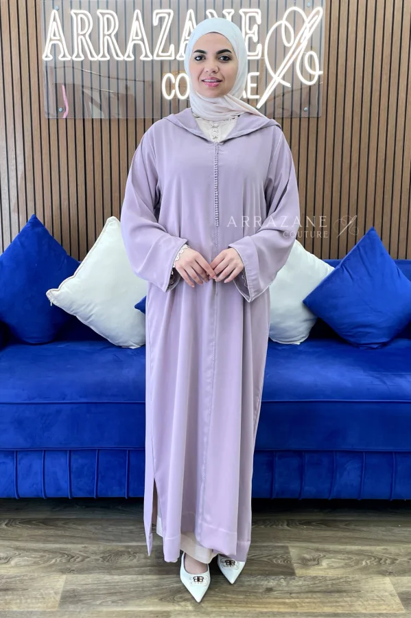 Djellaba Crêpe Berchmen rose pâle | CasaZaz