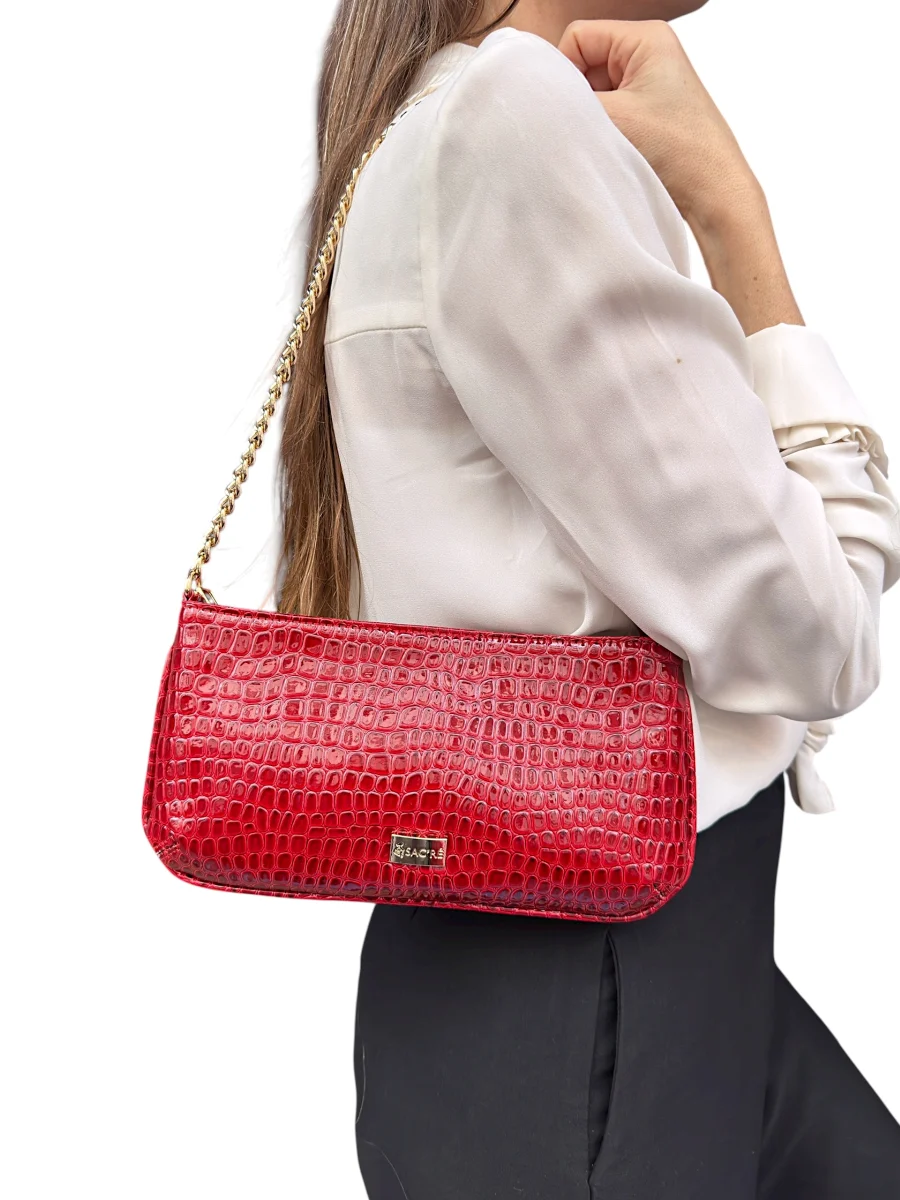 Jase Croco Verni Rouge | Sac'ré