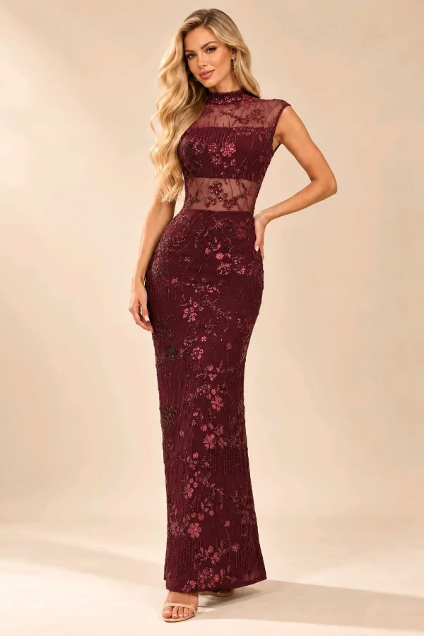 VESTIDO GLAMUR BURDEOS | Outfit Deluxe
