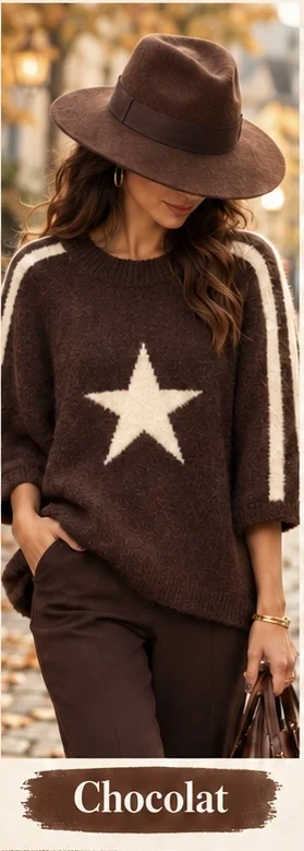 Pull manche 3/4 étoile | Jus de coco