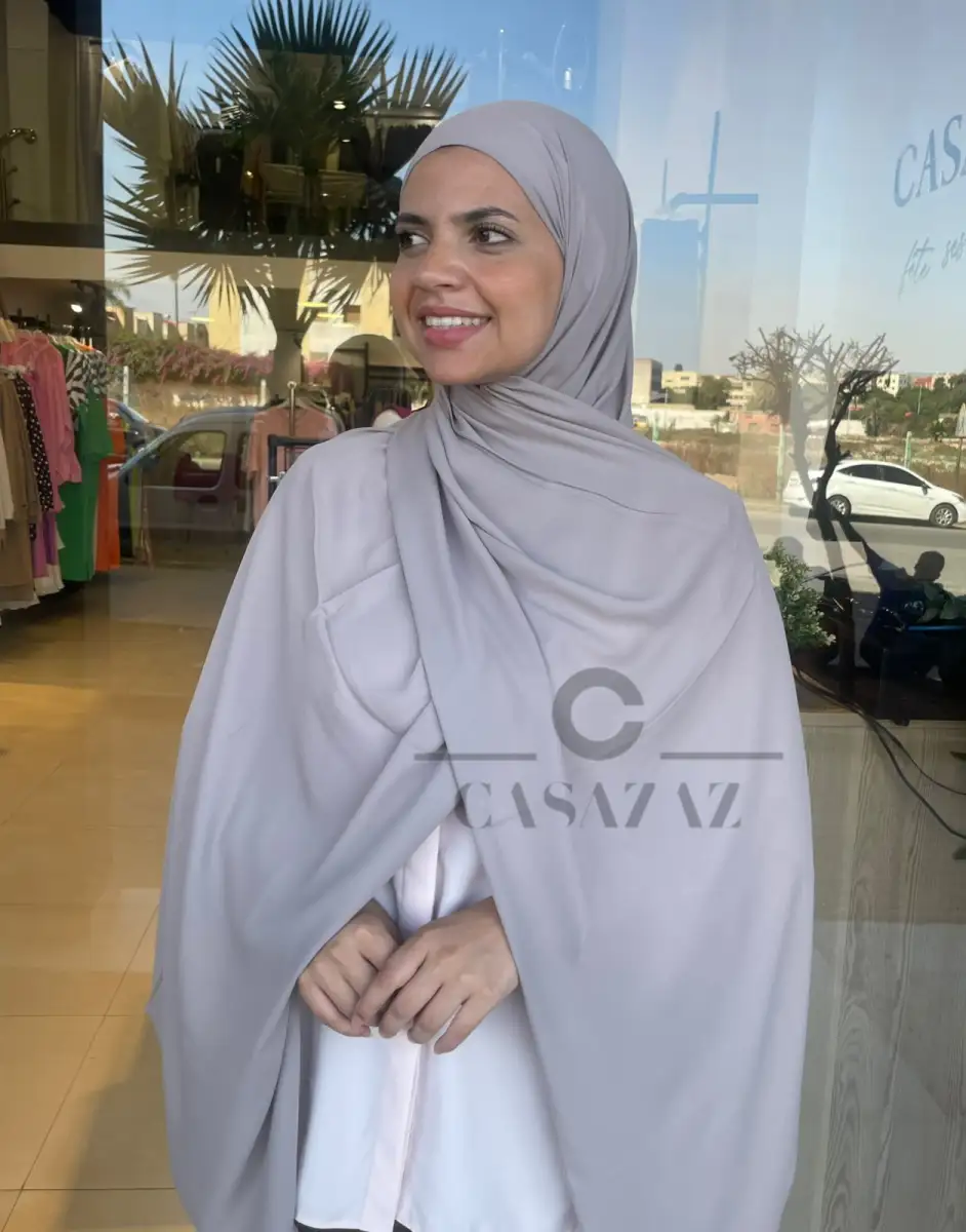 Chale crepe uni gris taupe | CasaZaz