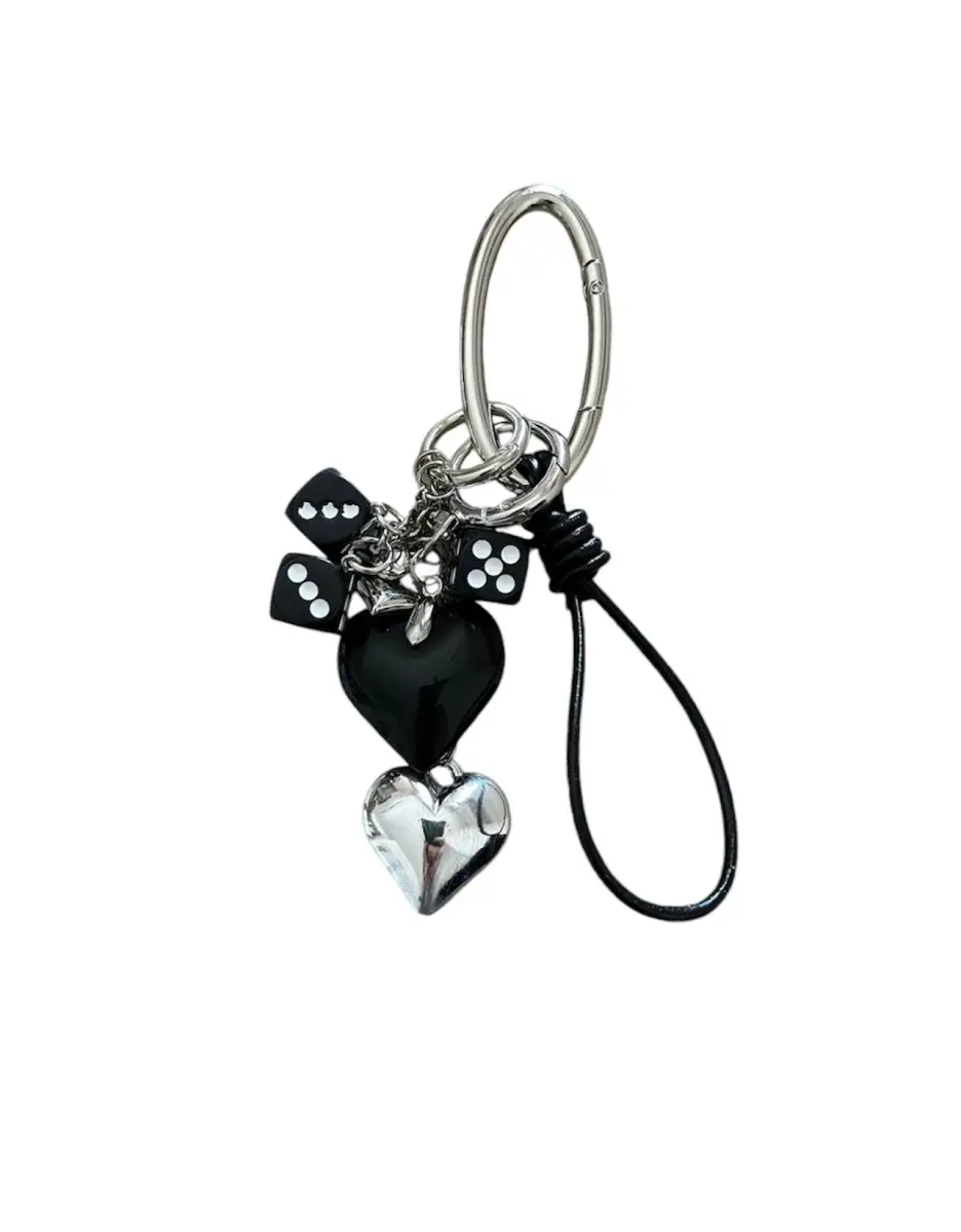 Charm Cuori Nero/Argento  | Carvin Bags