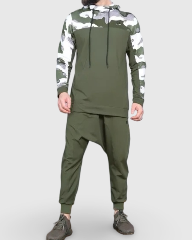 ENSEMBLE ARMY NG KAKI SAROUEL ET SWEAT CAPUCHE | AMCOSMETIK