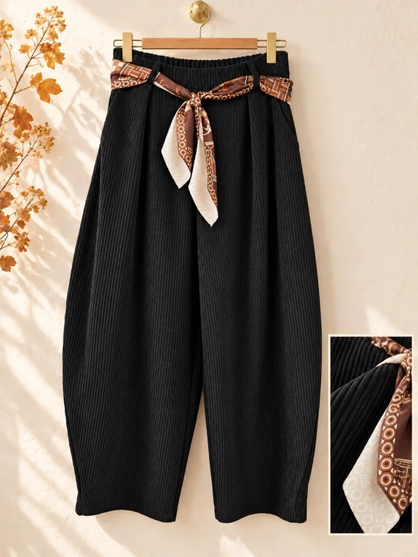 Pantalon " lola" barrel noir 38 au 46/48 | Les Chics Filles by Sab