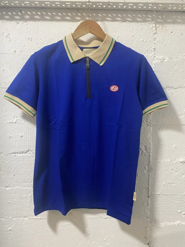 Gucci Firenze Zip Up Sweatshirt Blue | MASSIMOLUXURYOUTLET