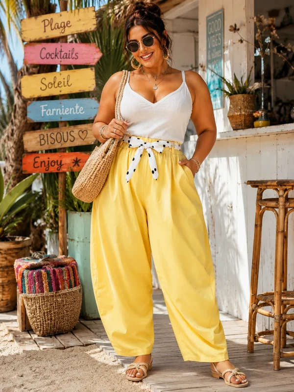 Pantalon ballon " lemonade" jaune 42 au 52 | Les Chics Filles by Sab