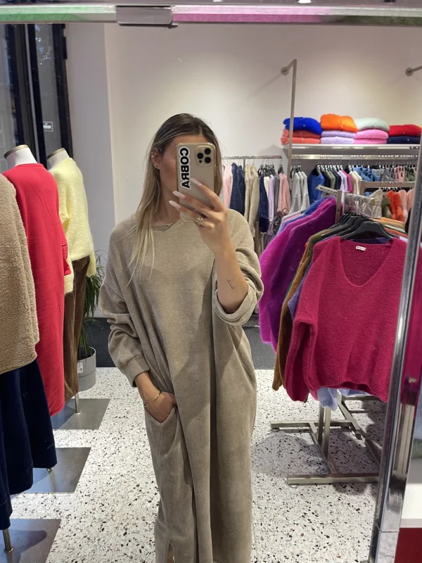 LOOSE FIT LONG-SLEEVED MAXI DRESS | Salsa Color