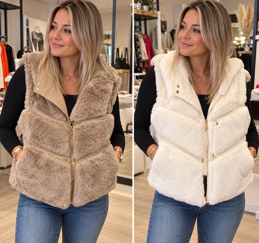 Gilet fausse fourrure | Boutique Manon création