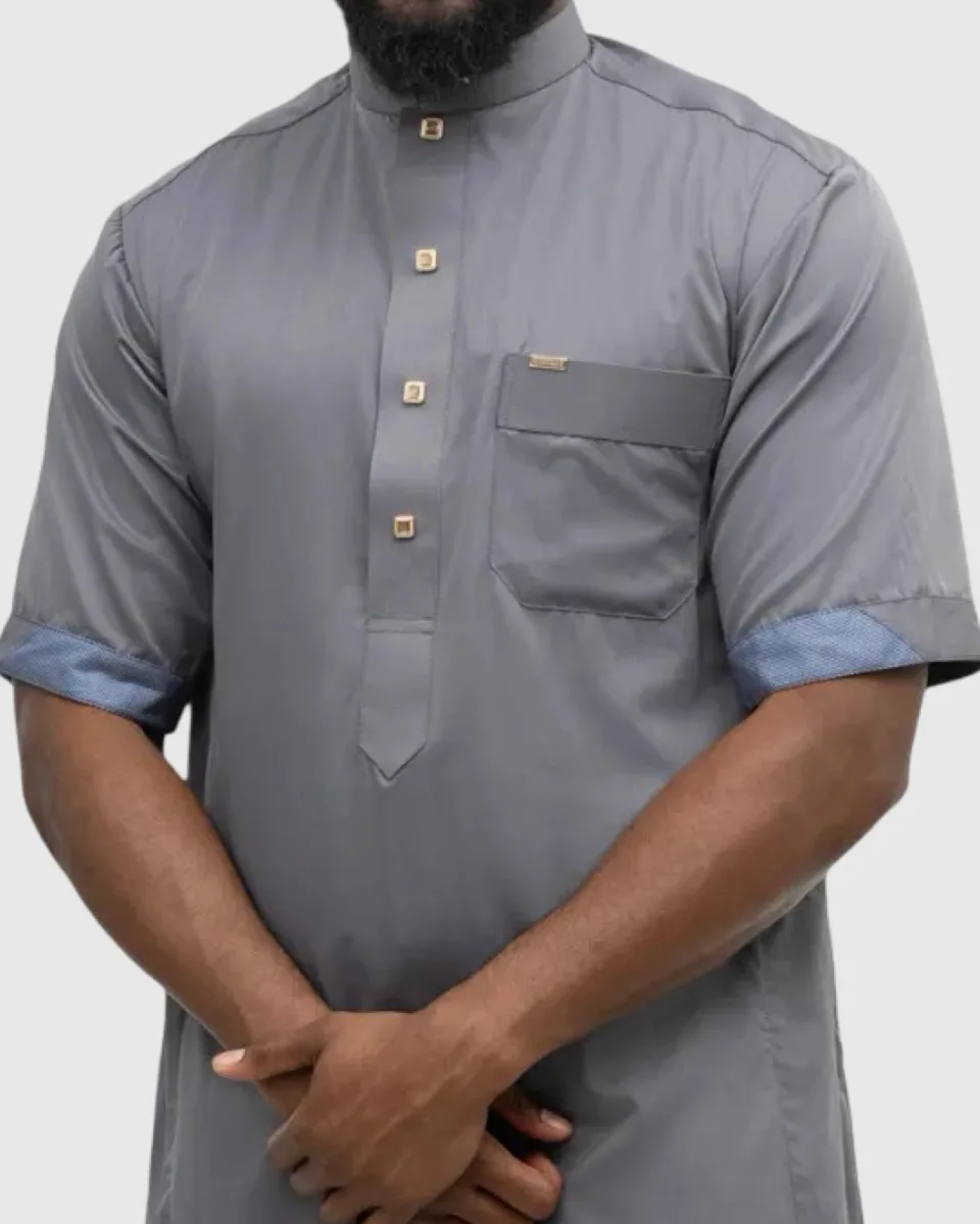 QAMIS MUSA GRIS – ÉLÉGANCE & TRADITION | AMCOSMETIK