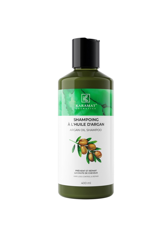 SHAMPOOING À L’HUILE D’ARGAN KARAMAT COSMETICS 400 ML  CONTRÔLE ET FREINE LA CHUTE DE CHEVEUX | AMCOSMETIK