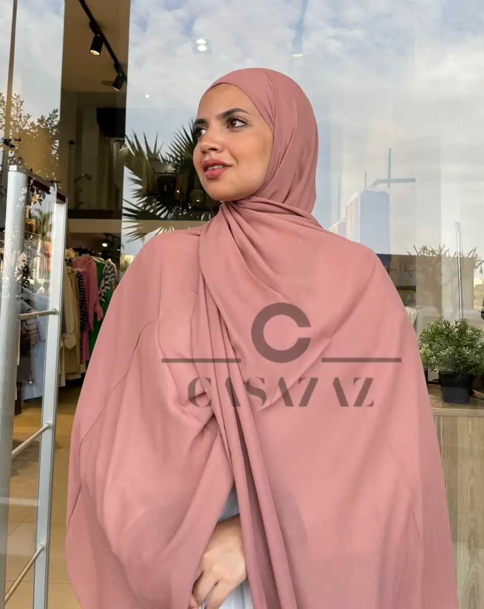 Chale crepe uni rose antique | CasaZaz