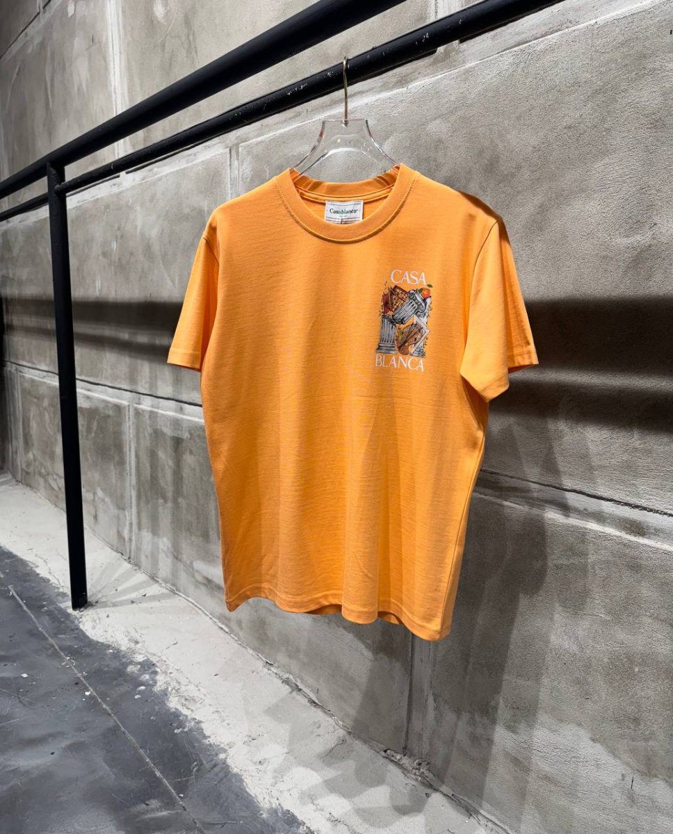 Casablanca Paris T-Shirt Orange  | MASSIMOLUXURYOUTLET