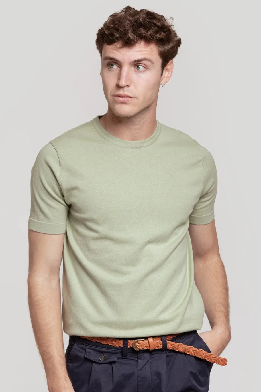 T-Shirt de Malha A La Vaquera Verde Água | Definne