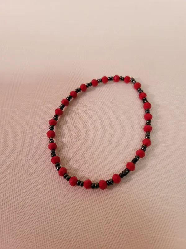 Bracelet pierre rouge et hematite  | Ds et compagnie 