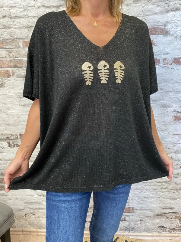 Pull lurex 3 poissons | Jus de coco 