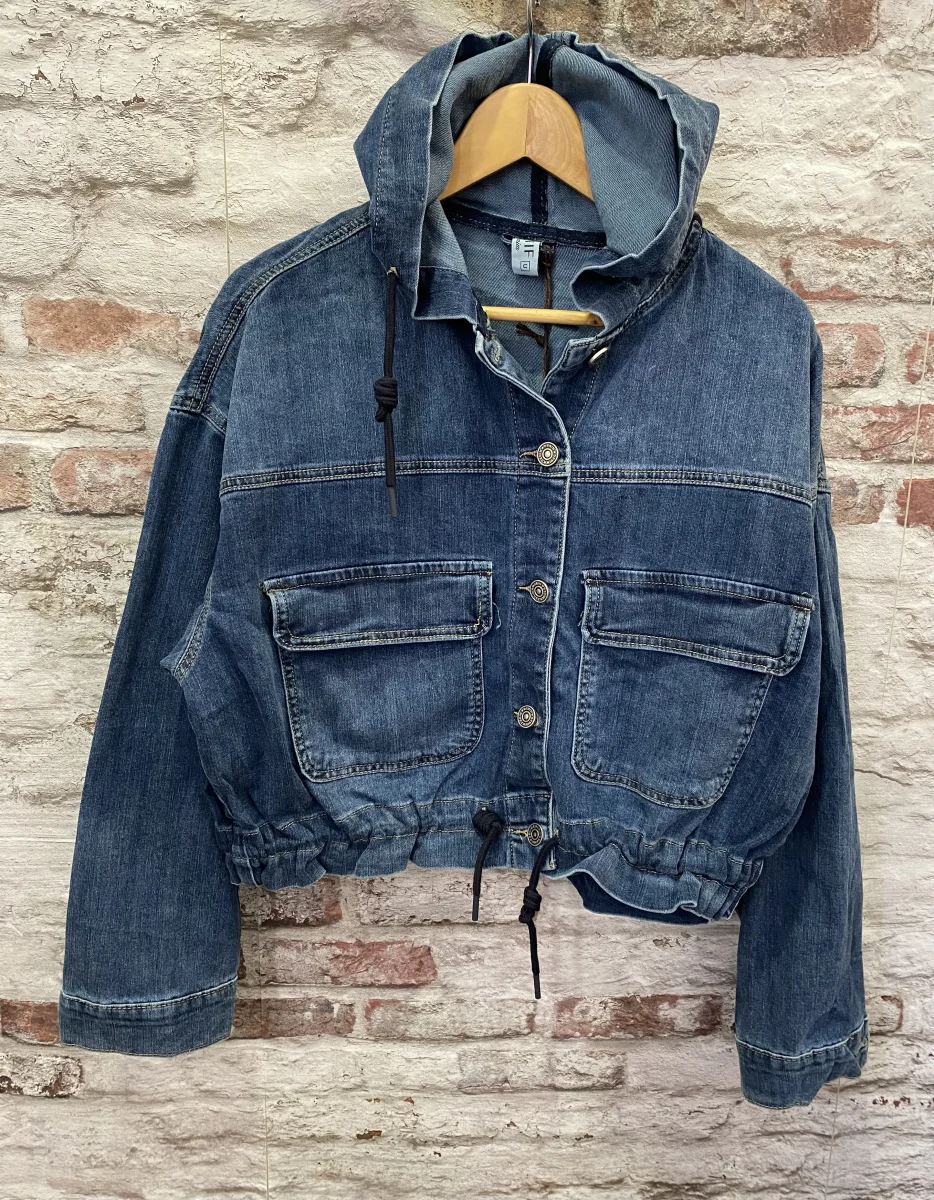 Veste jeans capuche | Jus de coco