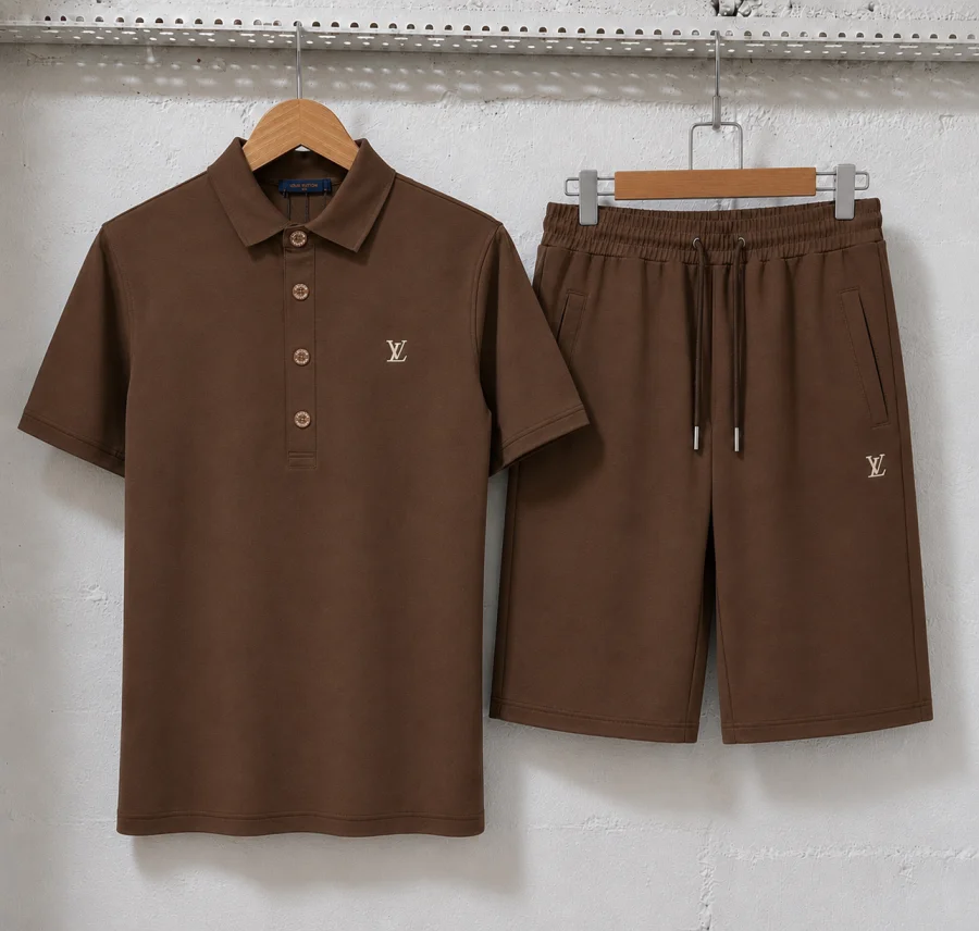Louis Vuitton Polo & Shorts Set Brown | 