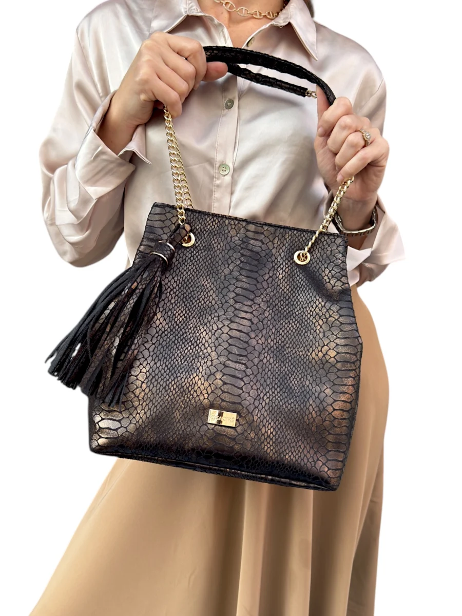 Dani Serpent Noir Bronze  | Sac'ré