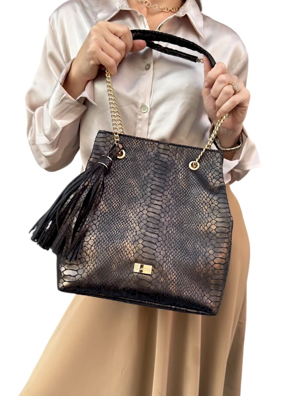 Dani Serpent Noir Bronze  | Sac'ré