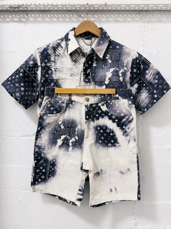 Louis Vuitton Denim Set Crafted Iconic Monogram White/Blue | 