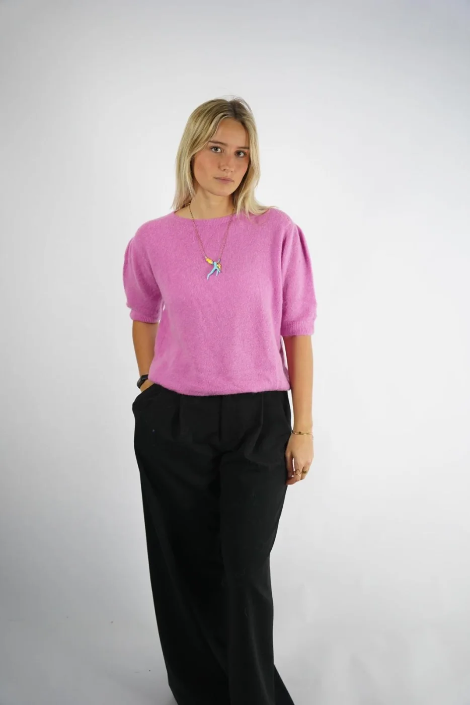 Knitted Alpaca Short Sleeve  | Salsa Color