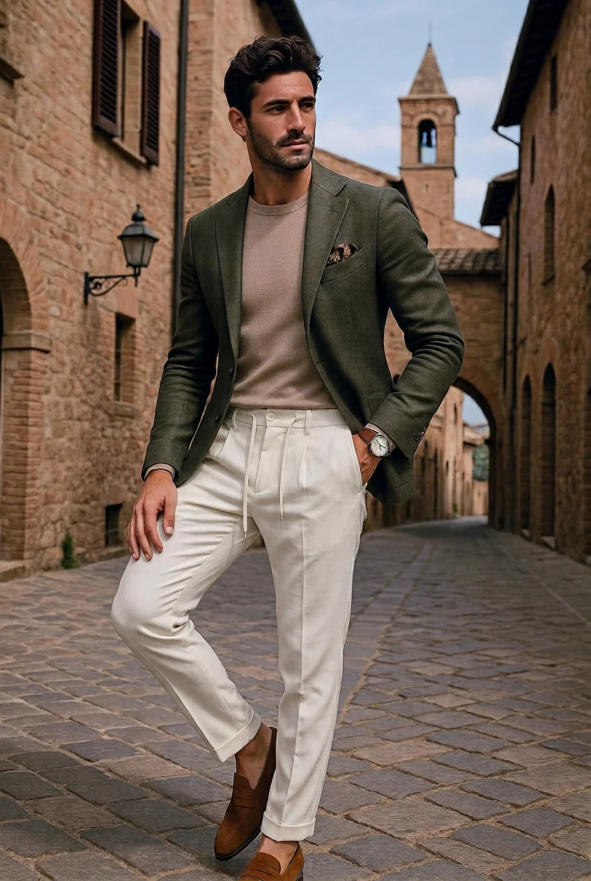 Pantaloni Uomo Classici con Coulisse - Panna | GIMARK