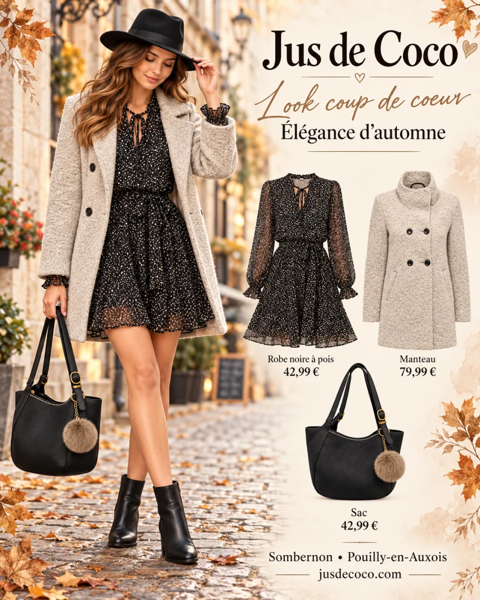 Robe col et poignet noués doublée pois | Jus de coco