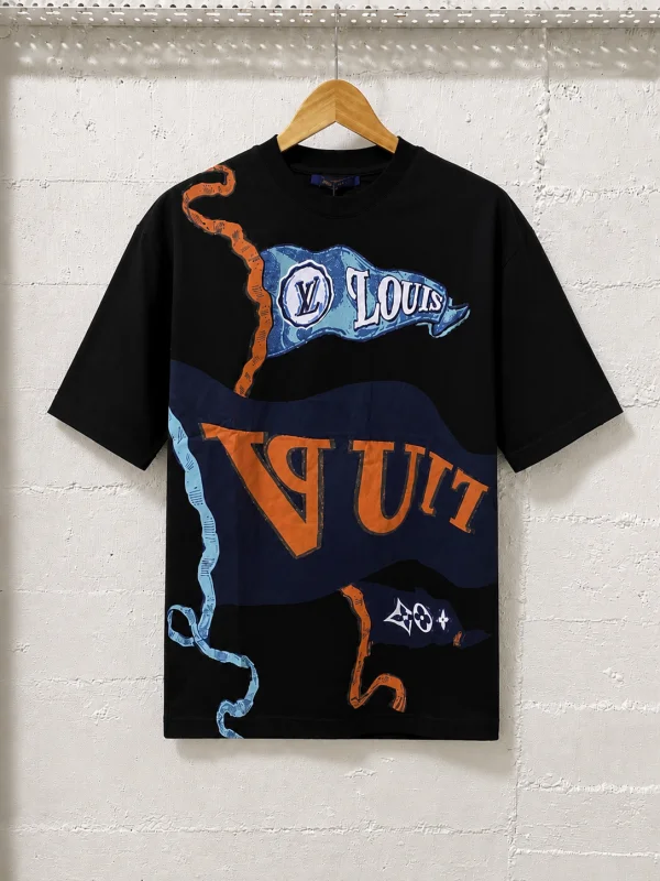 Louis Vuitton T-Shirt Black Print Oversize | 