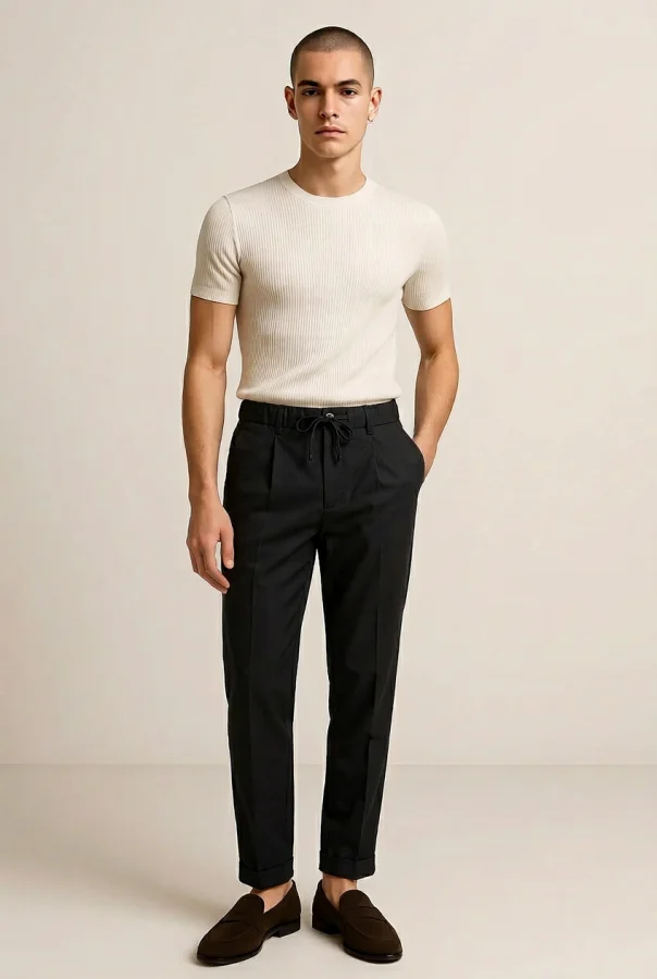 Pantaloni Uomo Classici con Coulisse - Nero | GIMARK