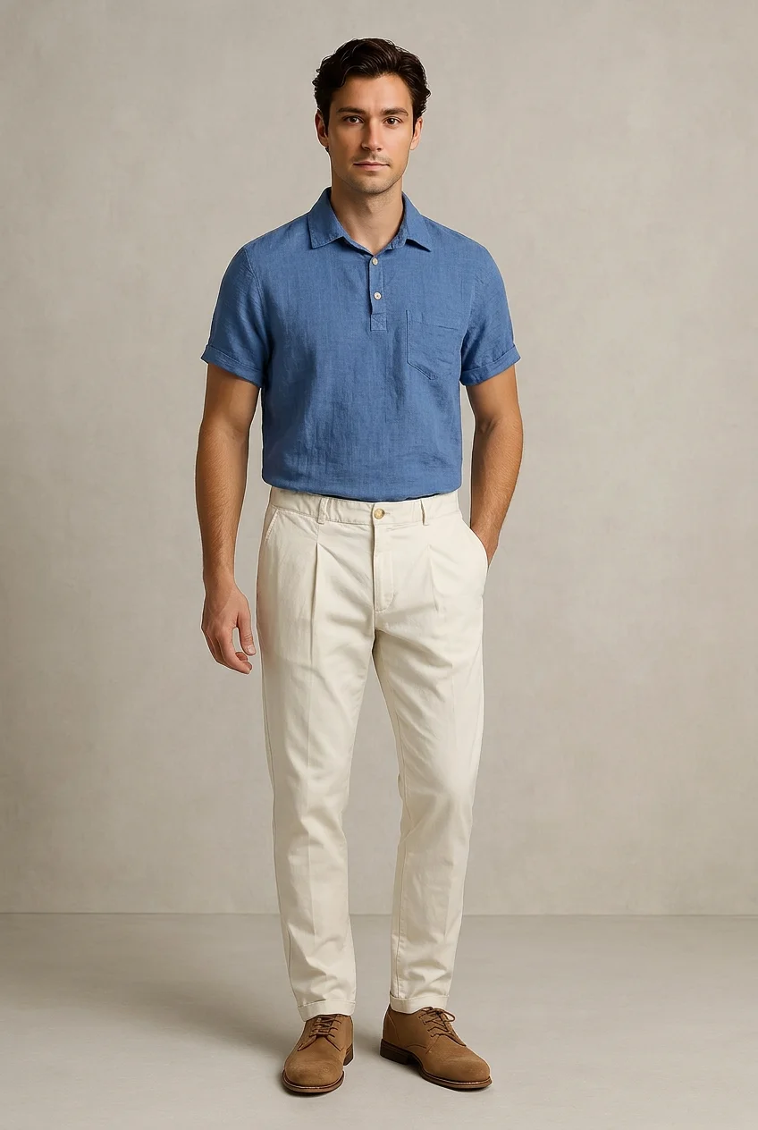 Pantaloni Uomo con Pince in Cotone Elasticizzato | GIMARK