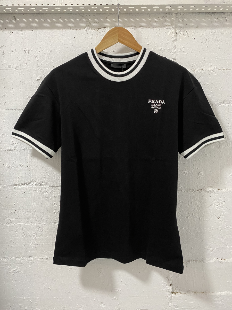 Prada Milano T-Shirt Black/White | MASSIMOLUXURYOUTLET