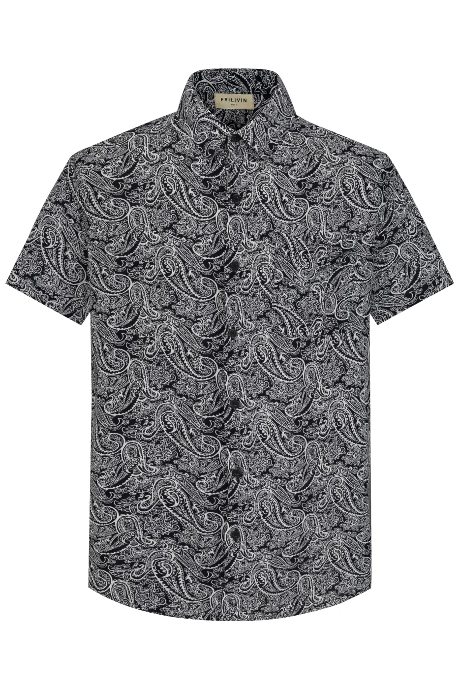 Camisa Havaiana Paisley Print Preta de Bolso | Definne