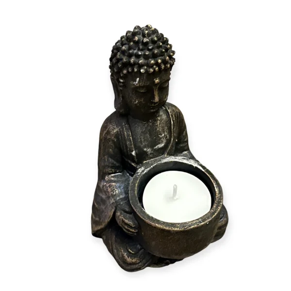 Ceramic Tea Lite Buda Candle Holder (Dark Grey) | Home & Kitchen Delights