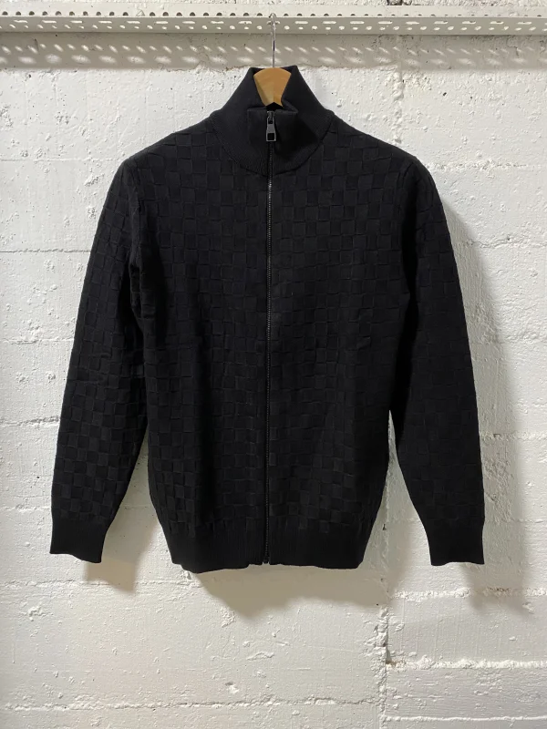 Louis Vuitton Zip Up Sweatshirt Black  | MASSIMOLUXURYOUTLET