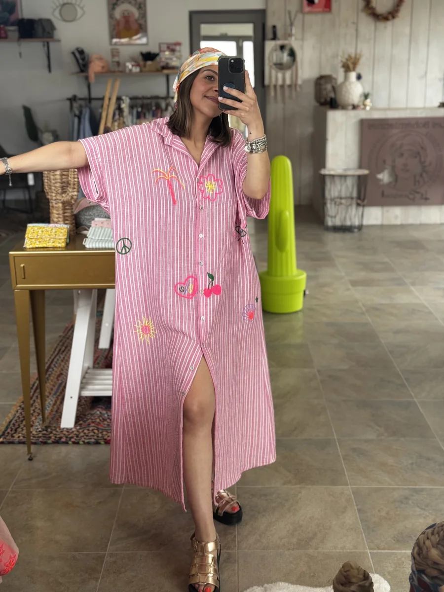 Robe LYNA rose | Les bohemiennes Le Bouscat
