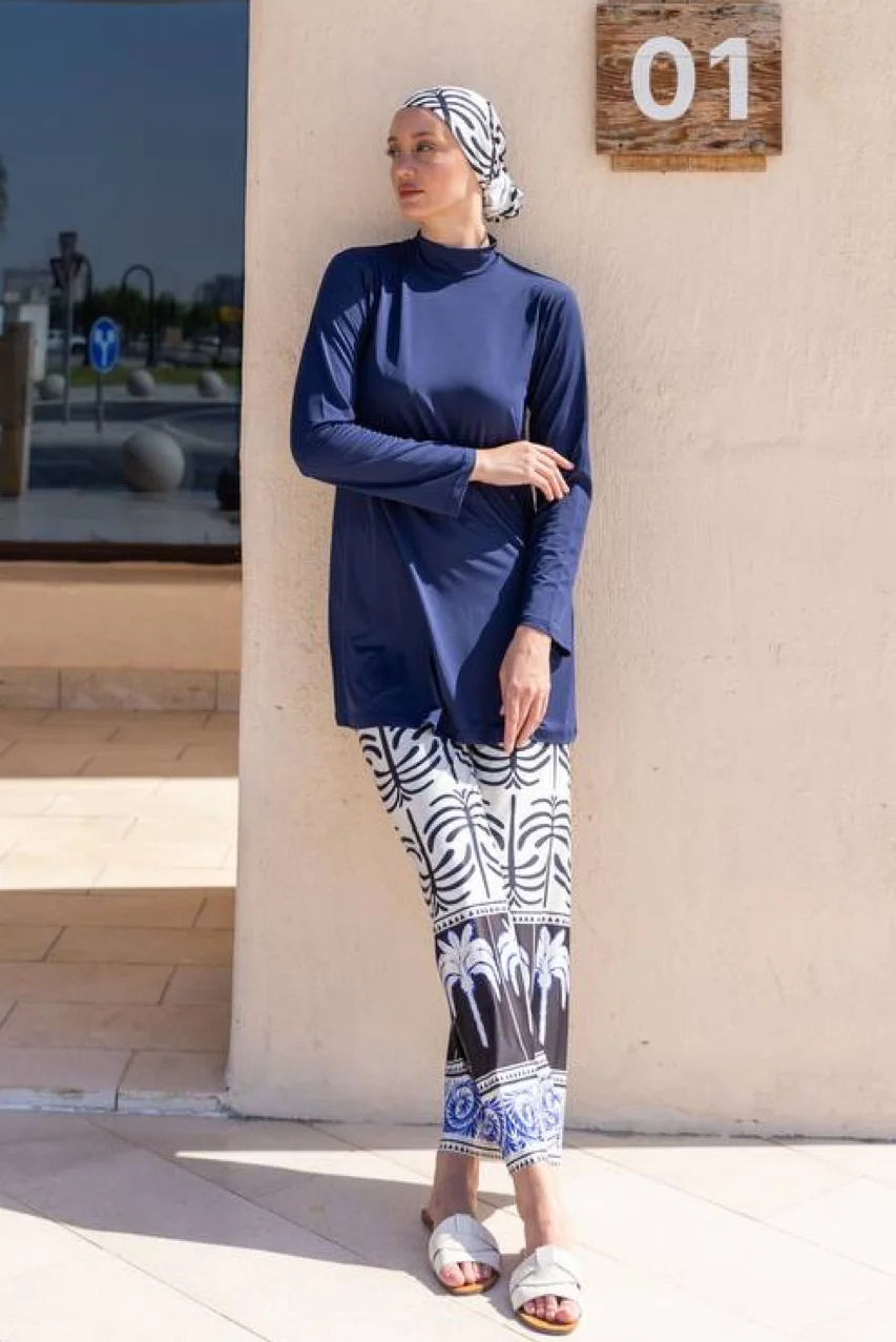 Burkini Palmiye Imprimé Lacivert | CasaZaz